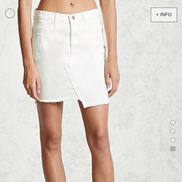 white frayed denim skirt